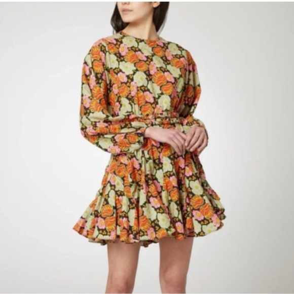RHODE Dresses & Skirts - RHODE Ella Floral-Print Cotton Mini Dress size xs missing belt